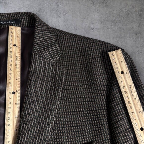$398 RALPH LAUREN Mens Blazer Sport Coat Two Button Jacket 46L WOOL Brown Suits - Picture 9 of 14